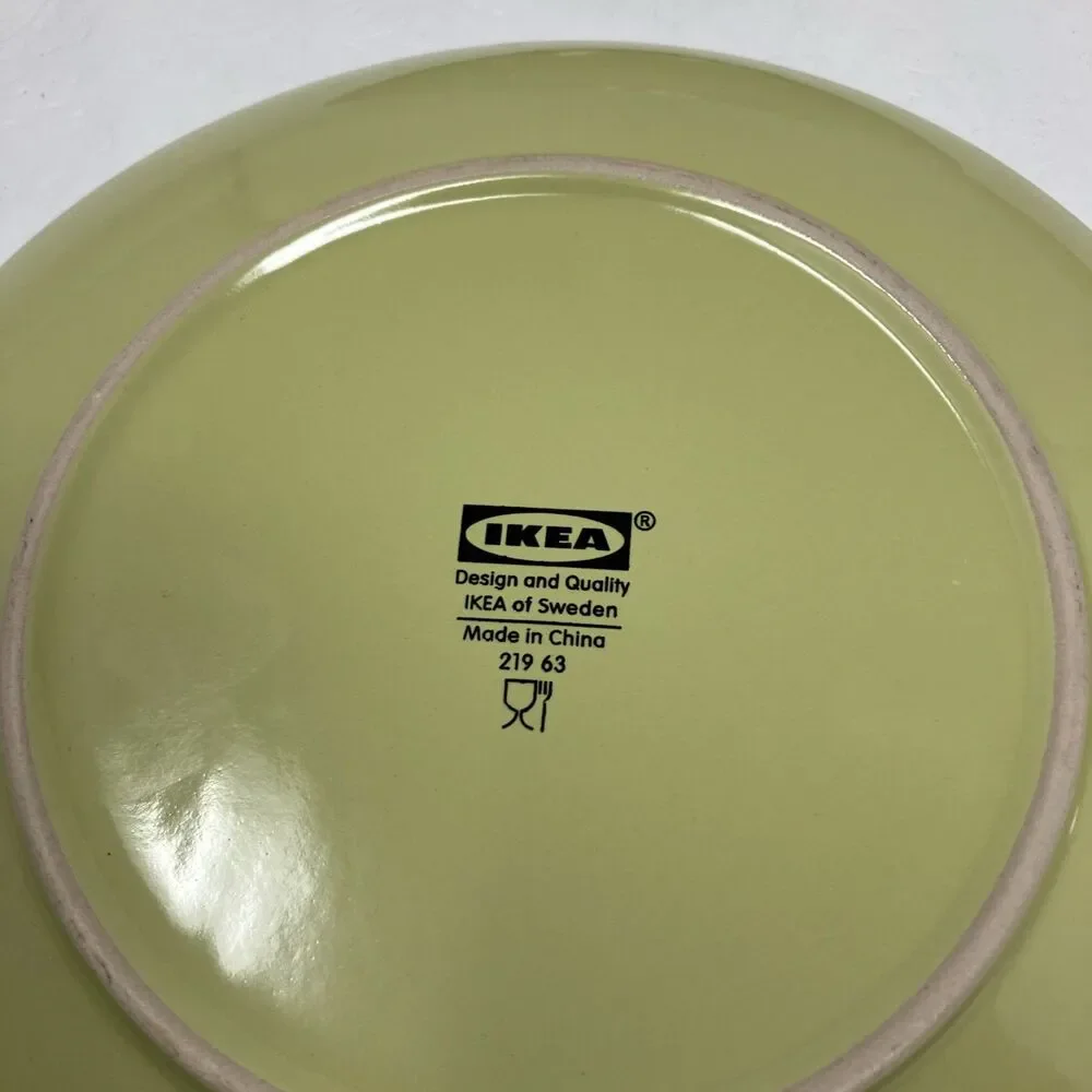 IKEA Dinnerware Fargrik Luncheon Plates Set Of 4 Avocado Green 21963 8-3/4”